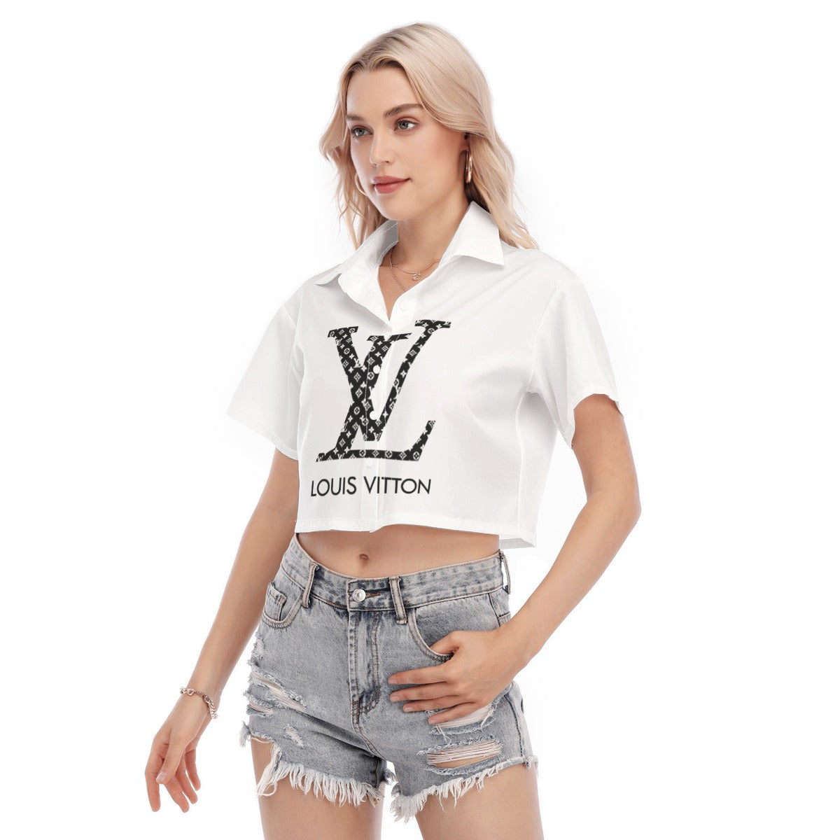 All-Over Print Women's Cropped Shirt